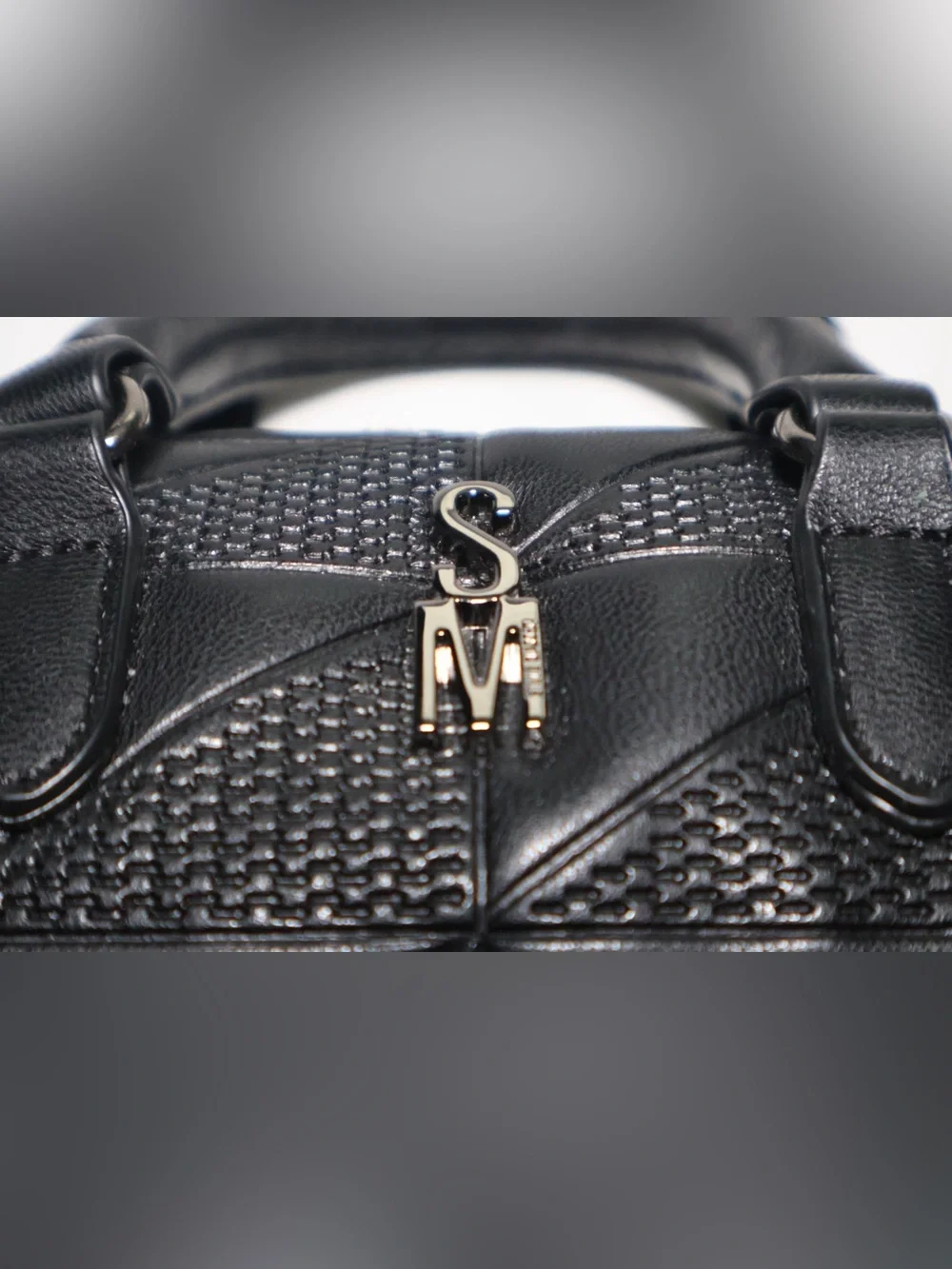Steve Madden Black Quilted Leather Barrel Bag